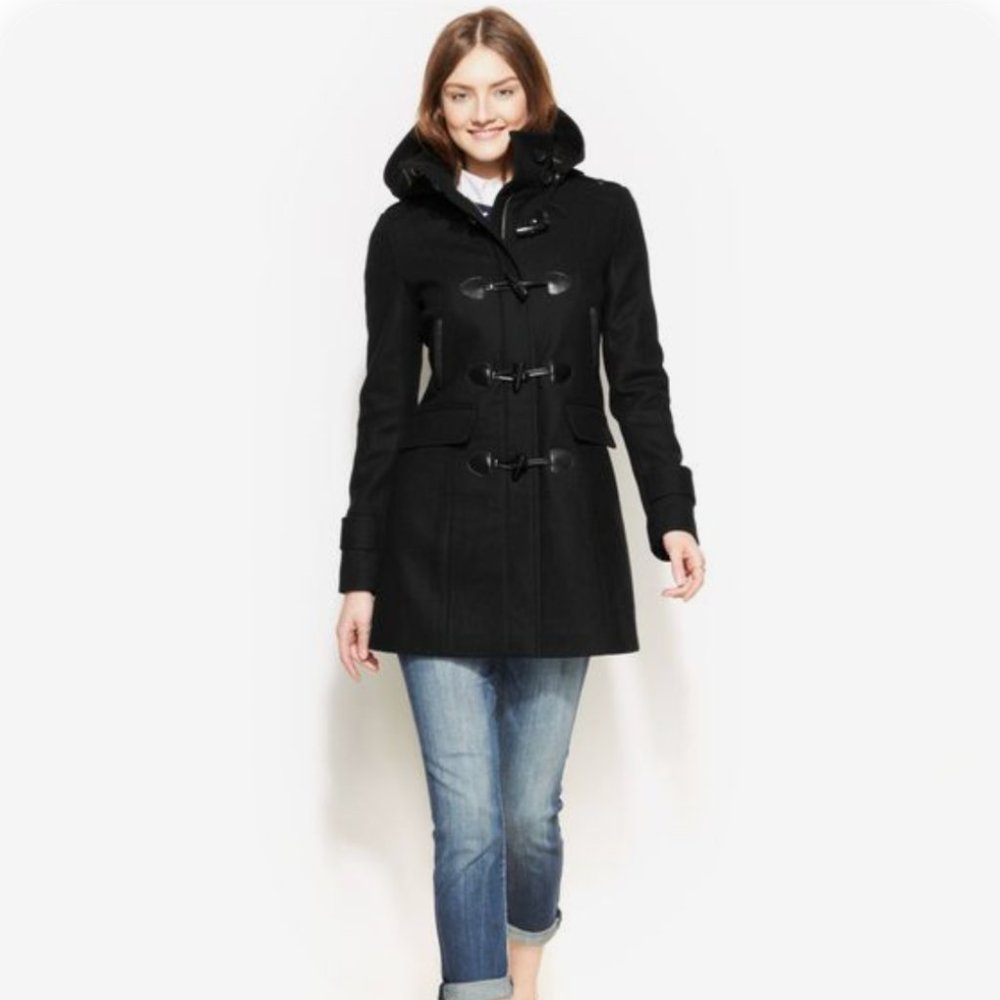 Tommy Hilfiger Wool Blend Hooded Toggle Coat